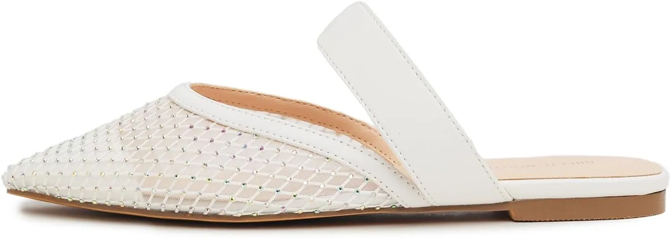 Women's Fashion Mesh Mules Slip On Backless Slide Flats