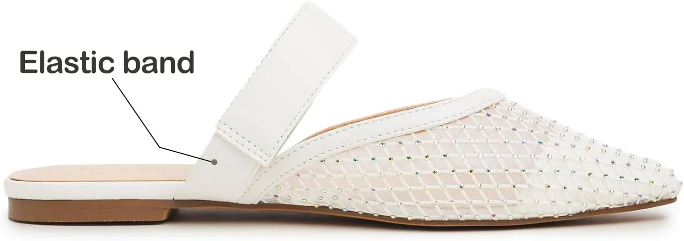 Women's Fashion Mesh Mules Slip On Backless Slide Flats