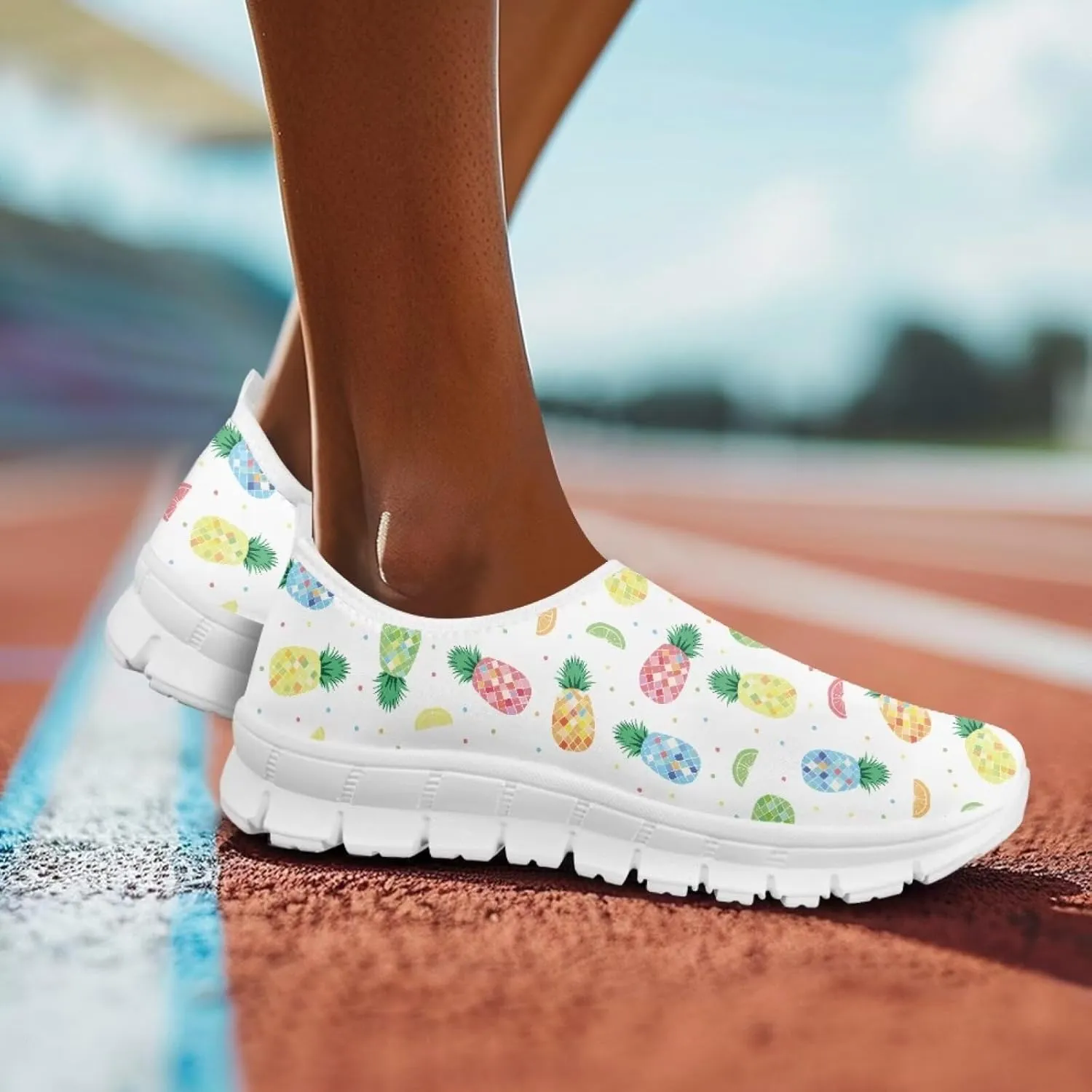 Women's Fruit Work Shoes Casual Loafers Flats Walk Shoes Ankle Support Platform Sneaker for Travel