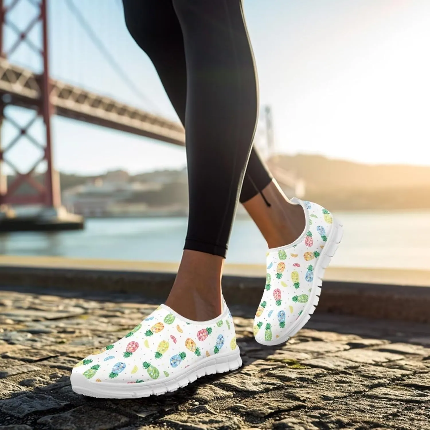 Women's Fruit Work Shoes Casual Loafers Flats Walk Shoes Ankle Support Platform Sneaker for Travel