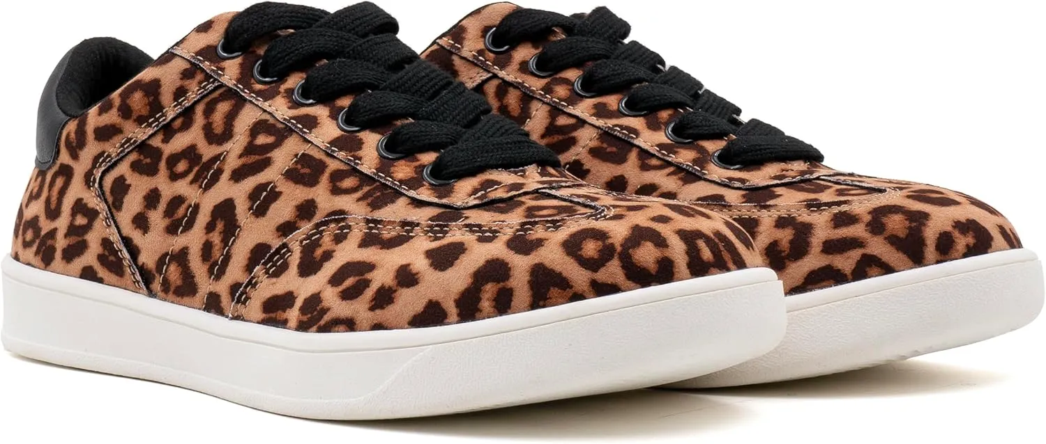Women's Lace Up Trendy Sneaker Classic Fashion Low Top Walking Shoes