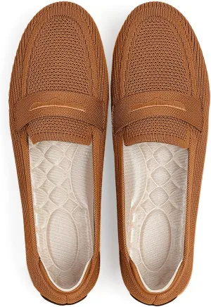 Womens Loafers Comfortable Knit Driving Shoes Washable Casual Work Slip on Loafer