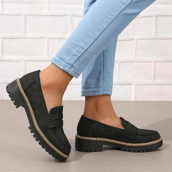 Womens Loafers Shoes Platform Chunky Penny Loafer Women's Slip-on Loafers Comfort Casual Fashion Business Work Shoes