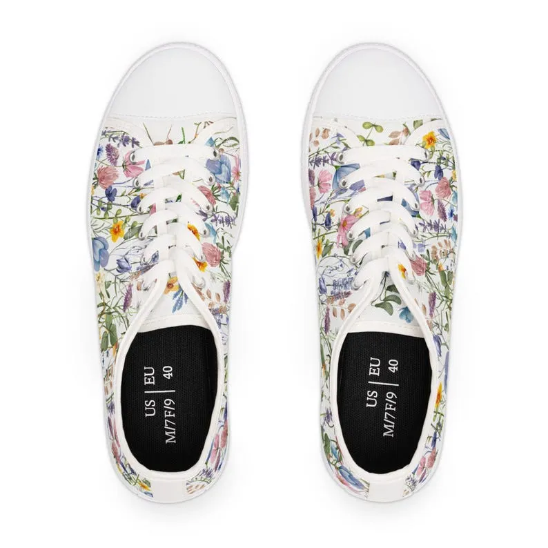 Women's Low Top Sneaker Flower Pattern Sneakers