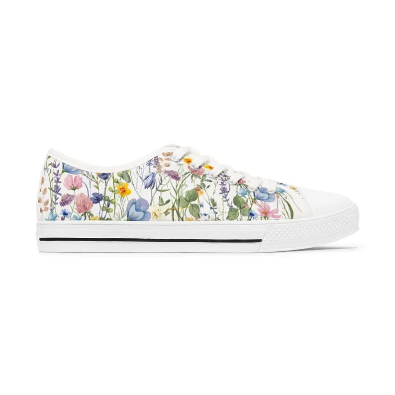 Women's Low Top Sneaker Flower Pattern Sneakers