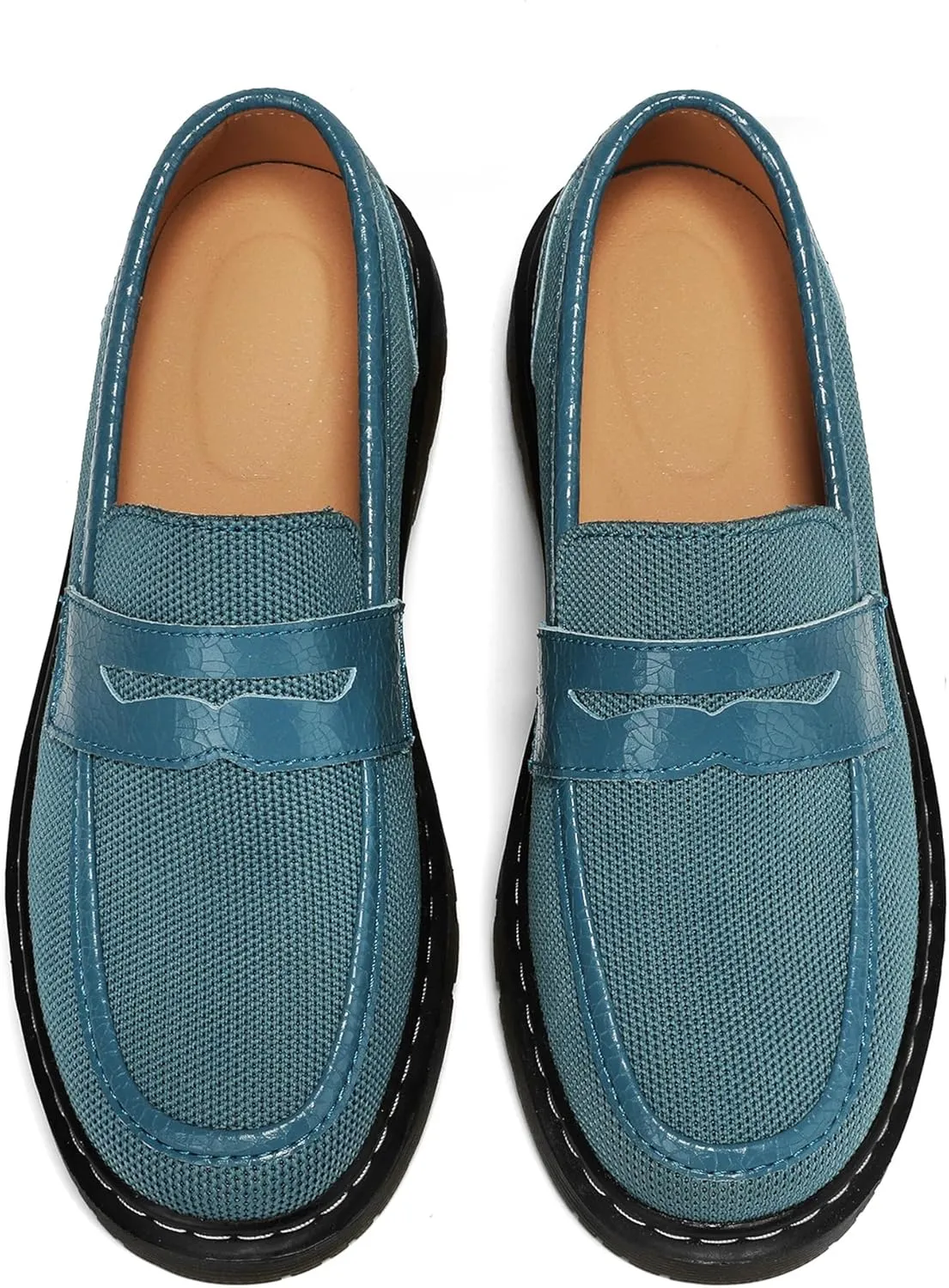 Women's Mesh Penny Loafers Breathable Knitted Flat Shoes Comfortable & Lightweight Slip-Ons
