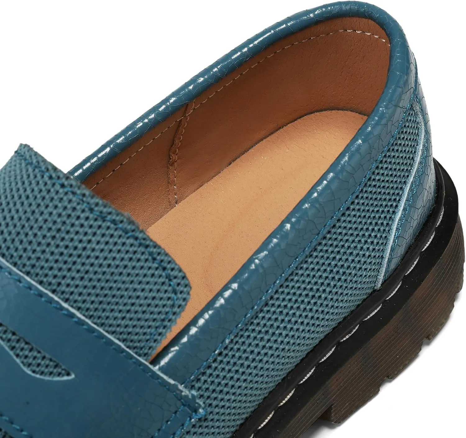 Women's Mesh Penny Loafers Breathable Knitted Flat Shoes Comfortable & Lightweight Slip-Ons