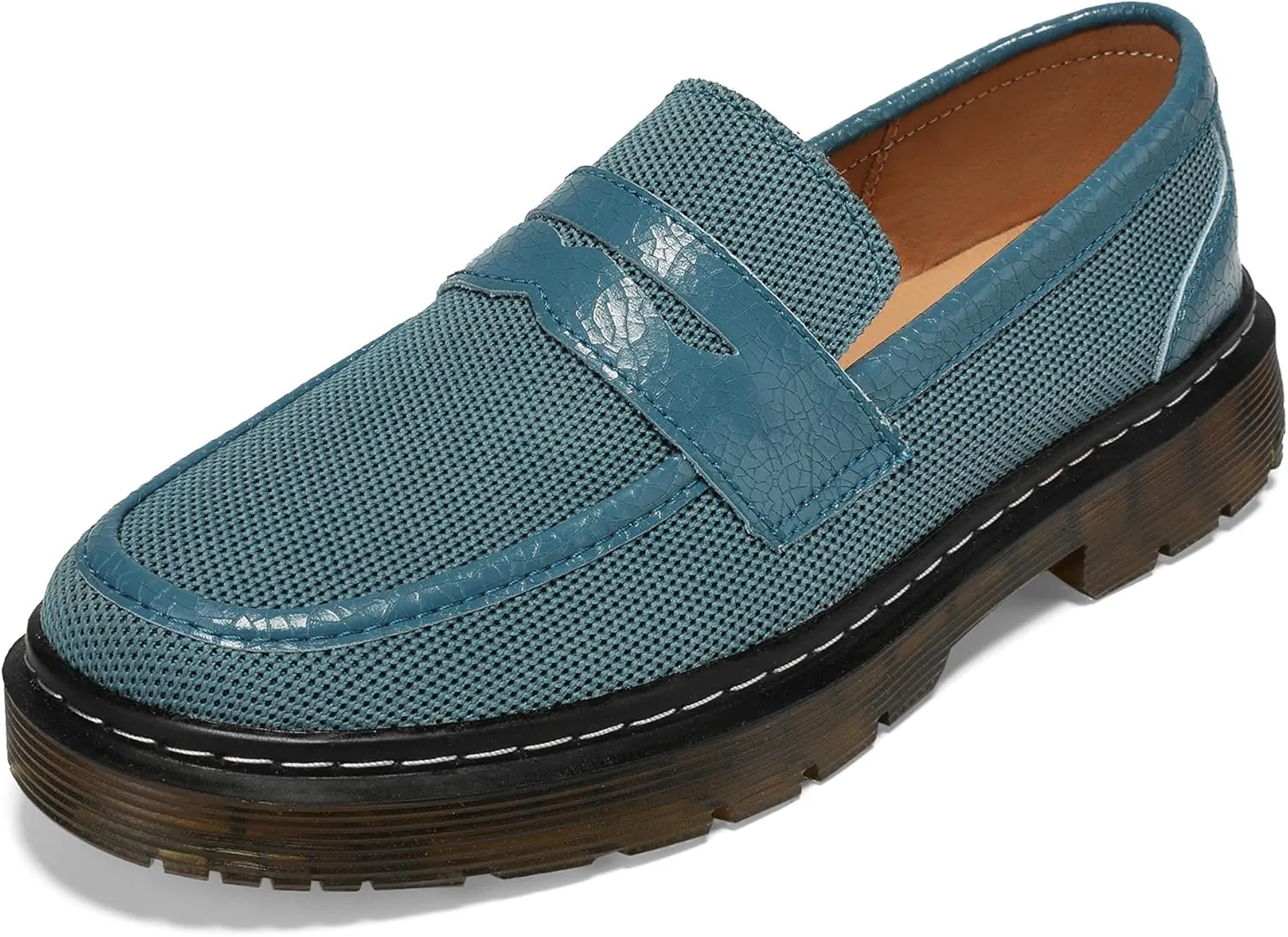 Women's Mesh Penny Loafers Breathable Knitted Flat Shoes Comfortable & Lightweight Slip-Ons