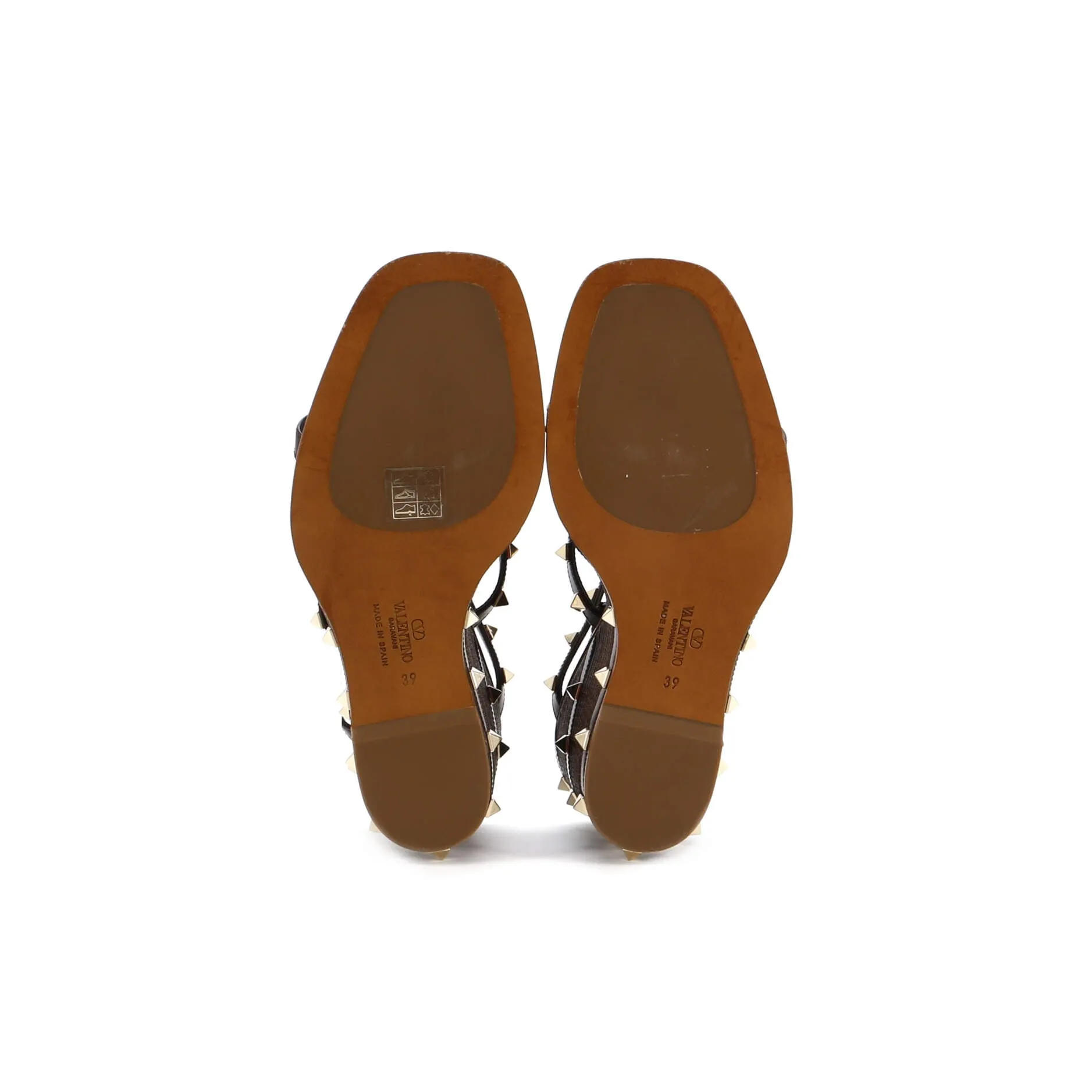 Women's Rockstud Wedge Mule Sandals Leather