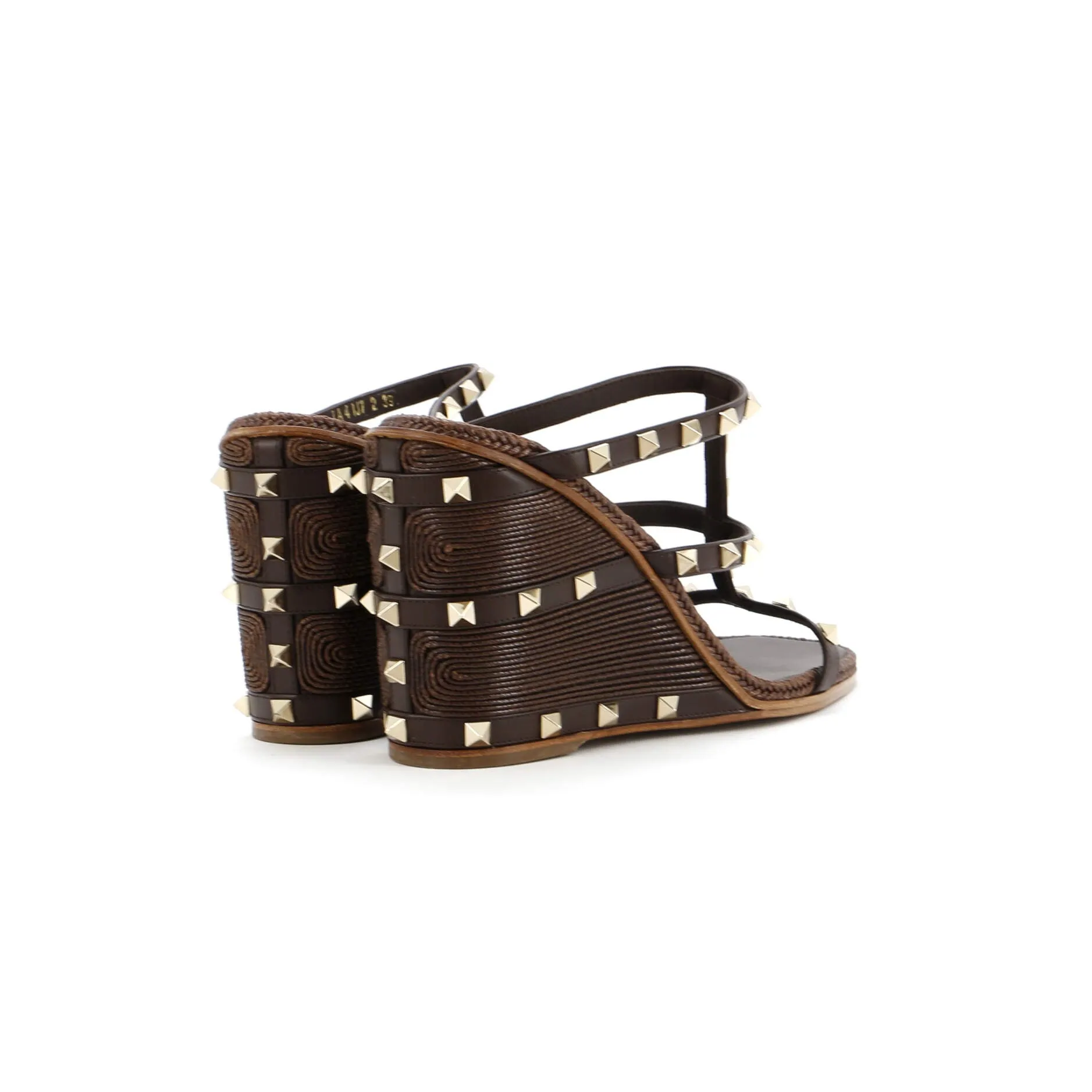 Women's Rockstud Wedge Mule Sandals Leather
