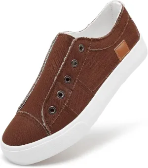 Women's Slip on Shoes Non Slip Fashion Canvas Sneakers Low Top Casual Shoes
