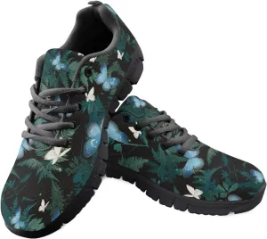 Womens Walking Shoes Non Slip Gym Workout Sneakers Popular Lace-Up Lightweight Comfort Cushion Shoes for Outdoor Size 5-12 Black Sole