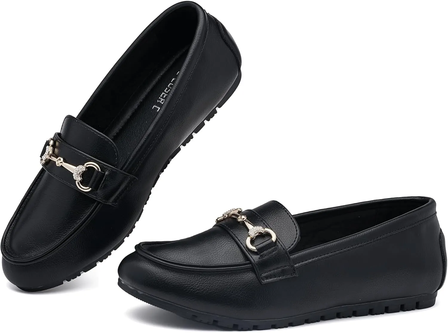 Women's Wide Loafers Casual Slip on Flat Shoes Women's Comfort Penny Loafers with Arch Support Women Dressy Moccasins
