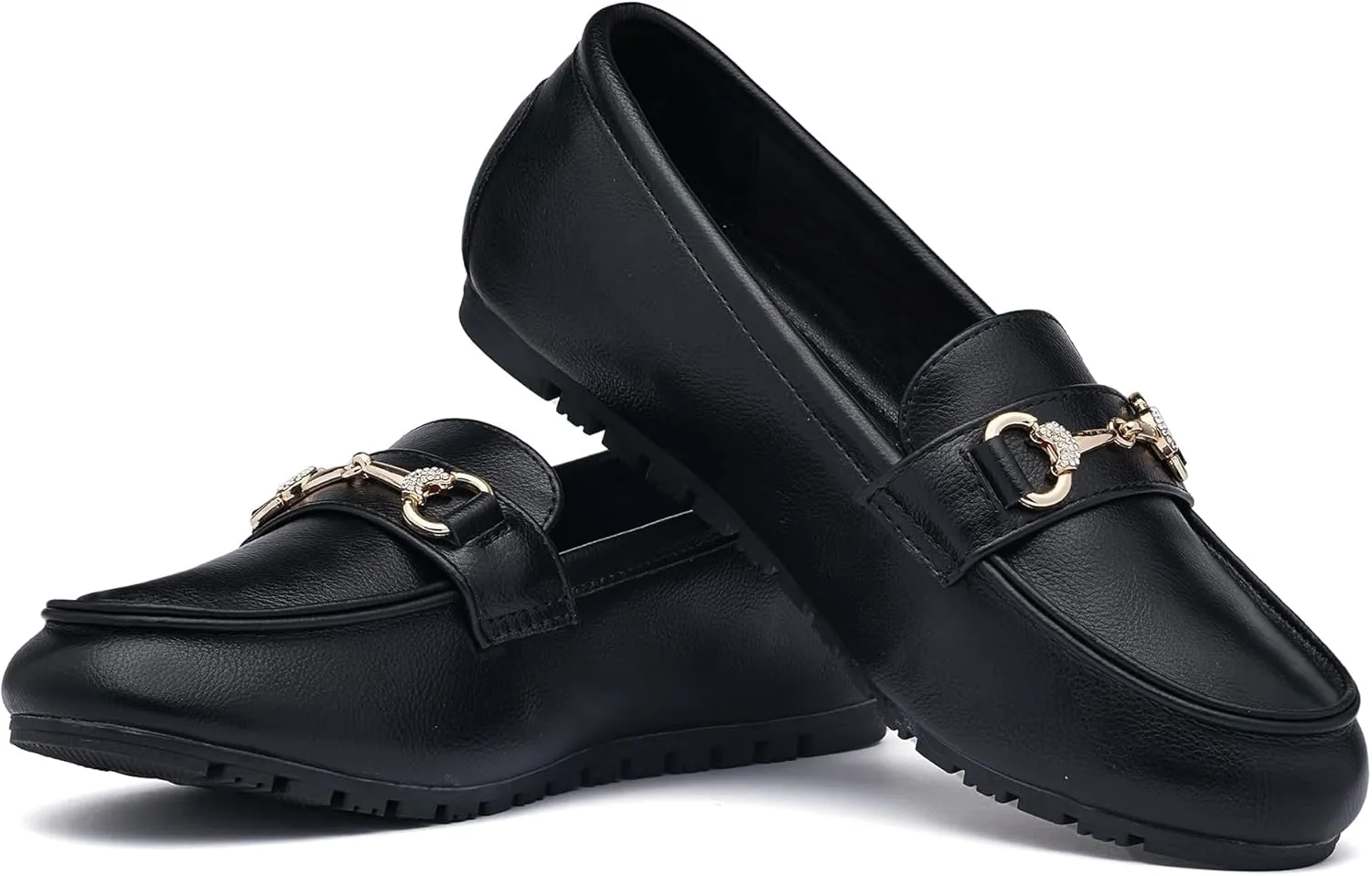 Women's Wide Loafers Casual Slip on Flat Shoes Women's Comfort Penny Loafers with Arch Support Women Dressy Moccasins