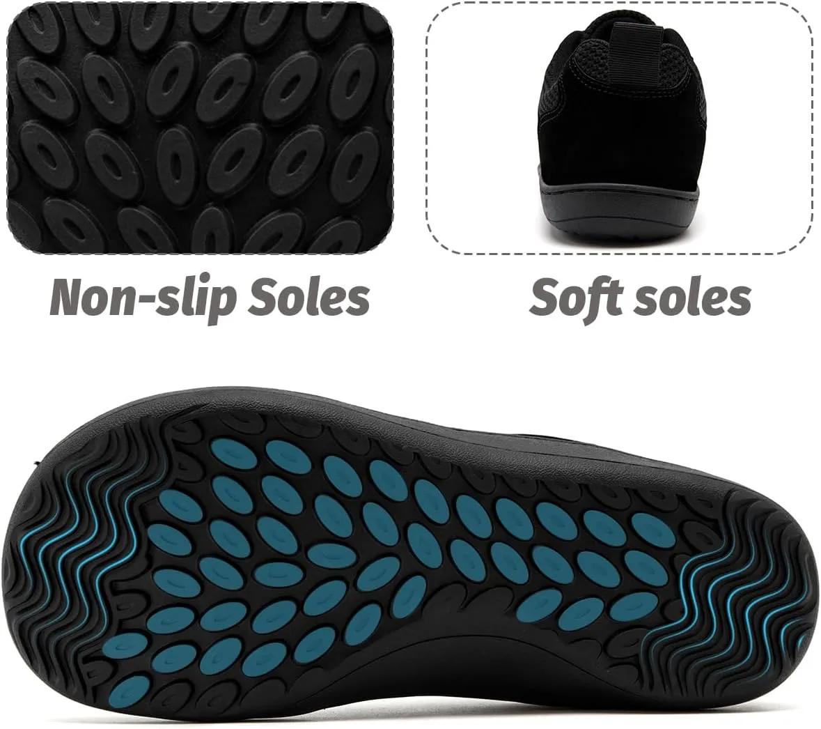 Women's Wide Toe Box Barefoot Sneakers Walking Slip On Shoes Zero Drop Running Sneakers Breathable Non Slip Casual Jogging Shoes