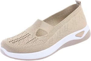 Women's Woven Orthopedic Breathable Soft Walking Womens Tennis Shoes Lether Shoes Dressy Casual Walking Sneakers Waterproof Tennis Shoe Loafers Shoe