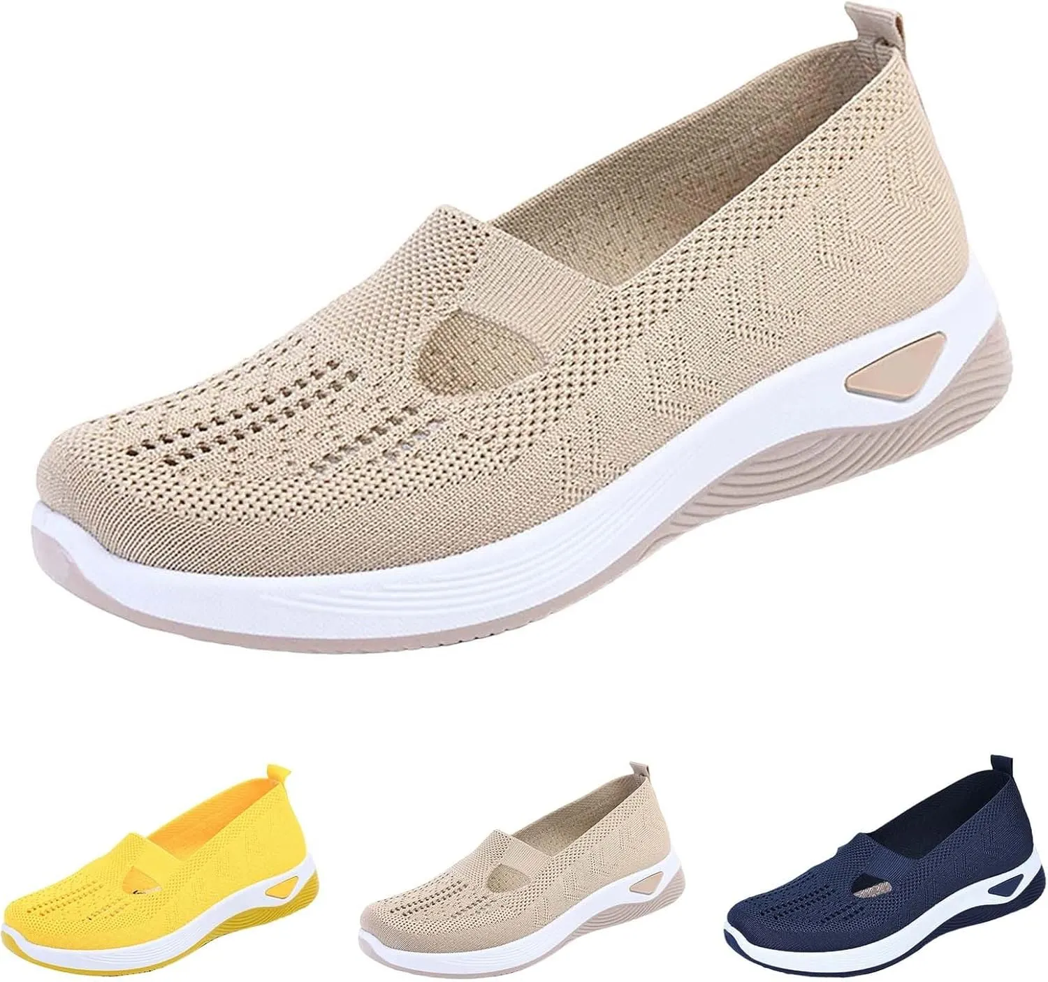 Women's Woven Orthopedic Breathable Soft Walking Womens Tennis Shoes Lether Shoes Dressy Casual Walking Sneakers Waterproof Tennis Shoe Loafers Shoe