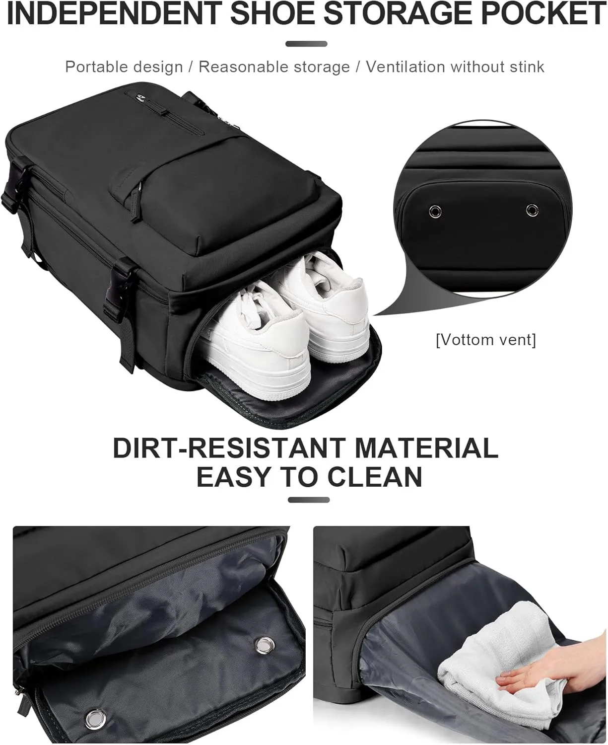 WONHOX Large Travel Backpack Carry on Flight Approved Laptop Work Business Backpack for Women Men Mochila de Viaje