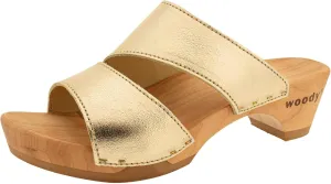 woody Women's Clog Mules, Gold, 9.5