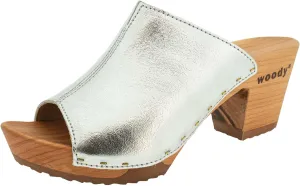 woody Women's Clog Mules, Silver, 7