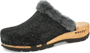woody Women's Marie Clog, silver, 10 Women