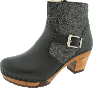 woody Women's Tina Clog Ankle Boots, silver, 9.5 Women