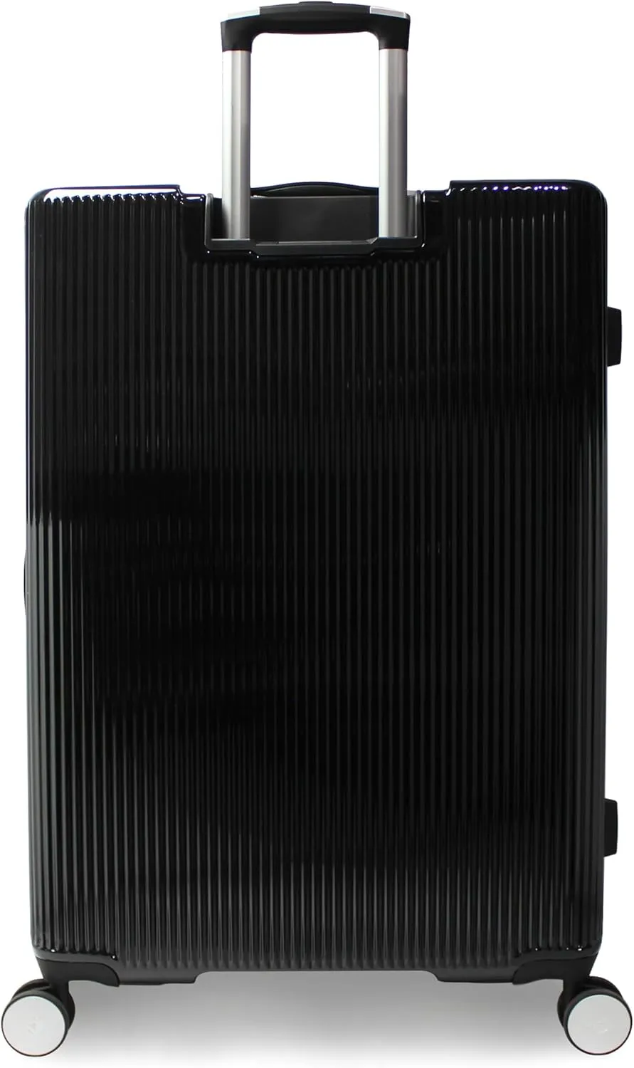 World Traveler Dejuno Monarch Lightweight Hardside Polycarbonate Expandable Spinner Luggage with TSA Lock, Black, 30-inch