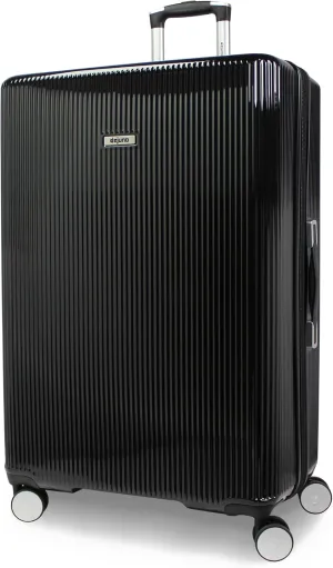 World Traveler Dejuno Monarch Lightweight Hardside Polycarbonate Expandable Spinner Luggage with TSA Lock, Black, 30-inch