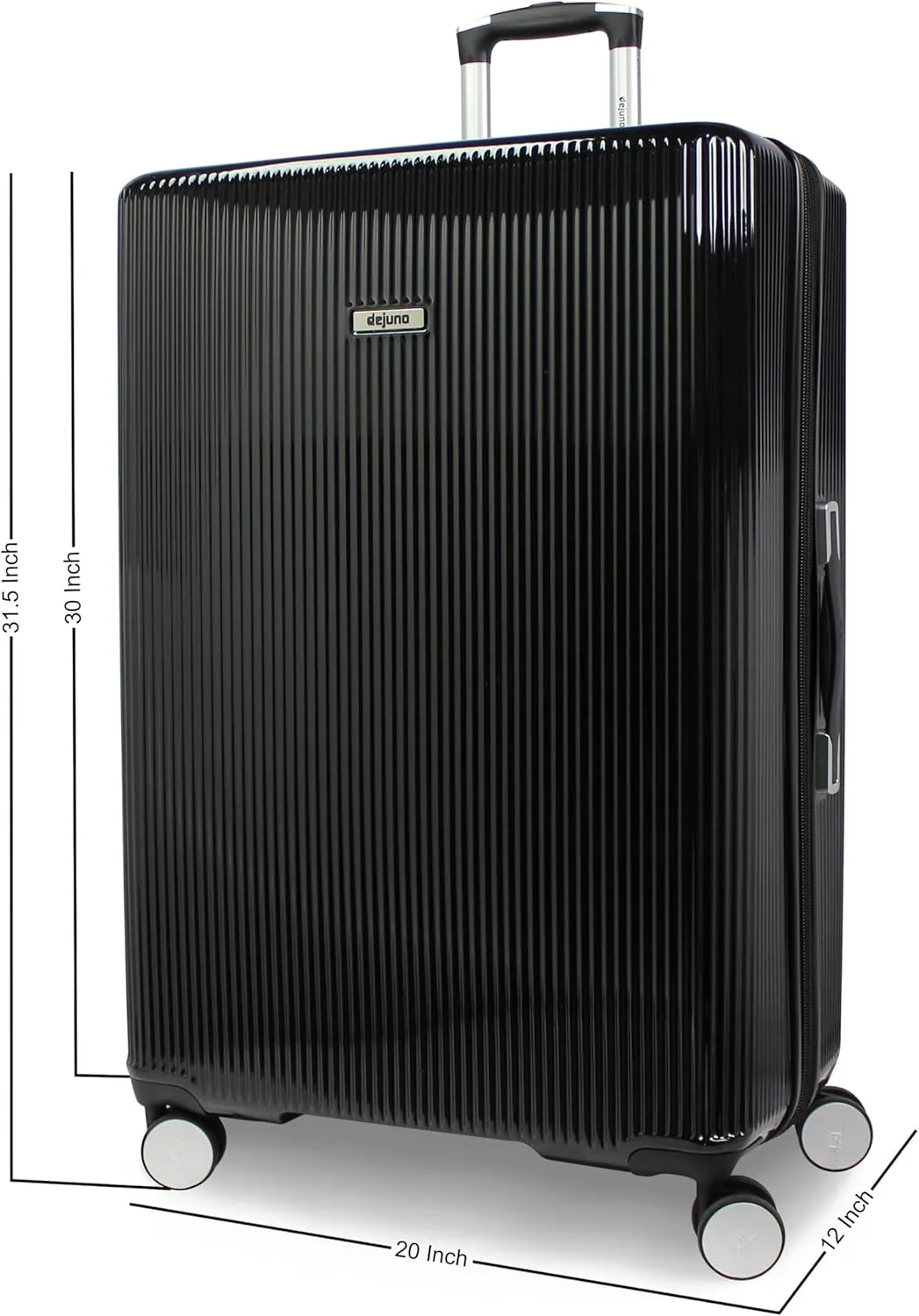 World Traveler Dejuno Monarch Lightweight Hardside Polycarbonate Expandable Spinner Luggage with TSA Lock, Black, 30-inch