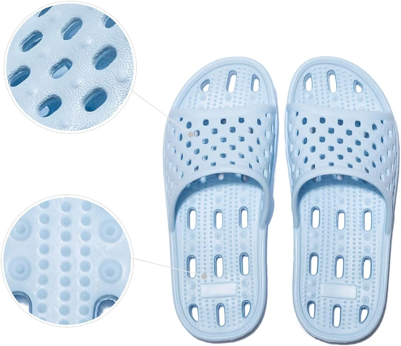 WOTTE Shower Sandals Women Quick Drying Bath Slippers Non Slip Dorm Shoes
