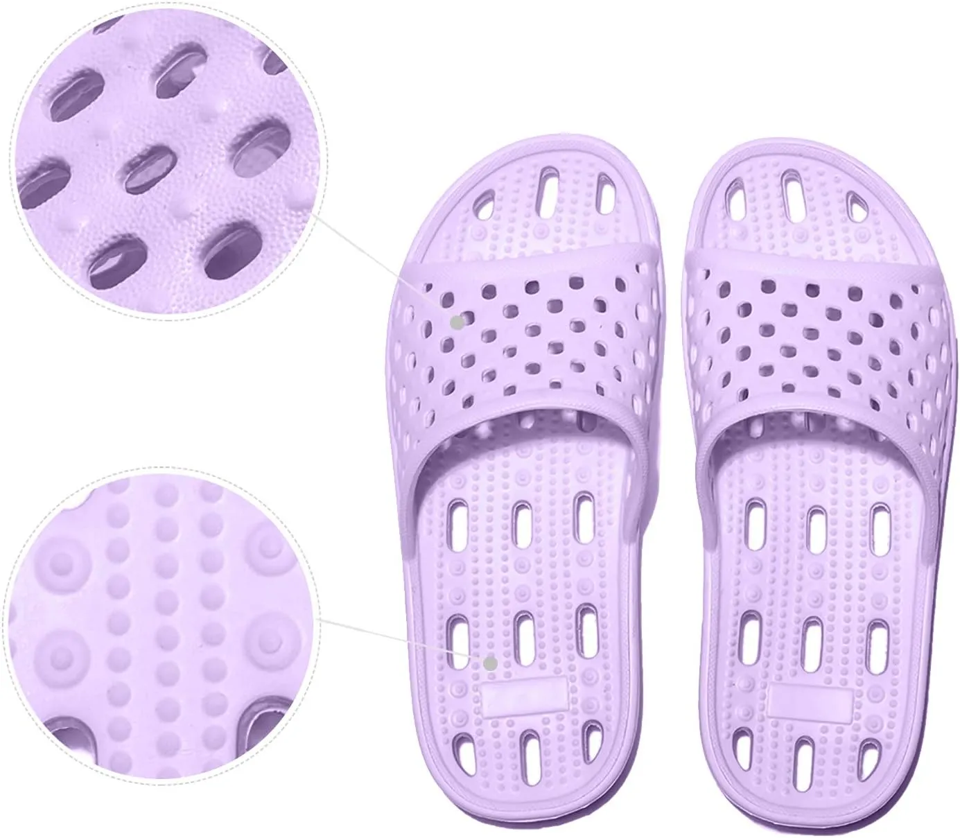 WOTTE Shower Sandals Women Quick Drying Bath Slippers Non Slip Dorm Shoes