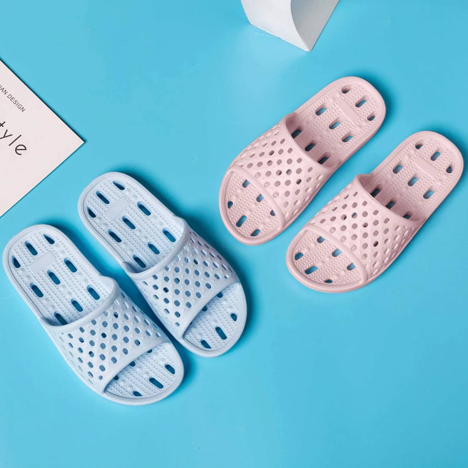 WOTTE Shower Sandals Women Quick Drying Bath Slippers Non Slip Dorm Shoes