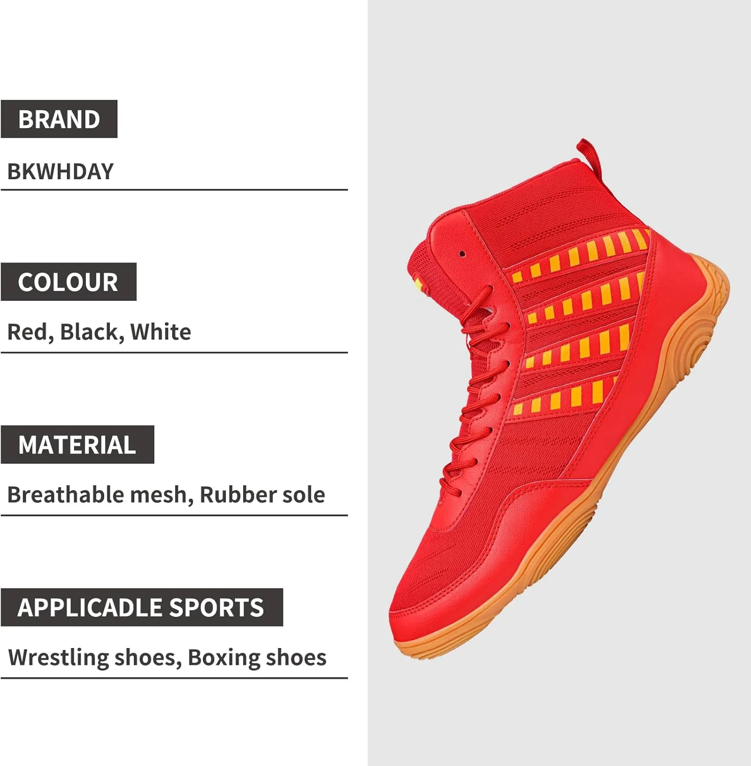 Wrestling Shoes Boxing Shoes for Men Pro Wrestling Boots High Top Fitness Weightlifting Powerlifting Shoes