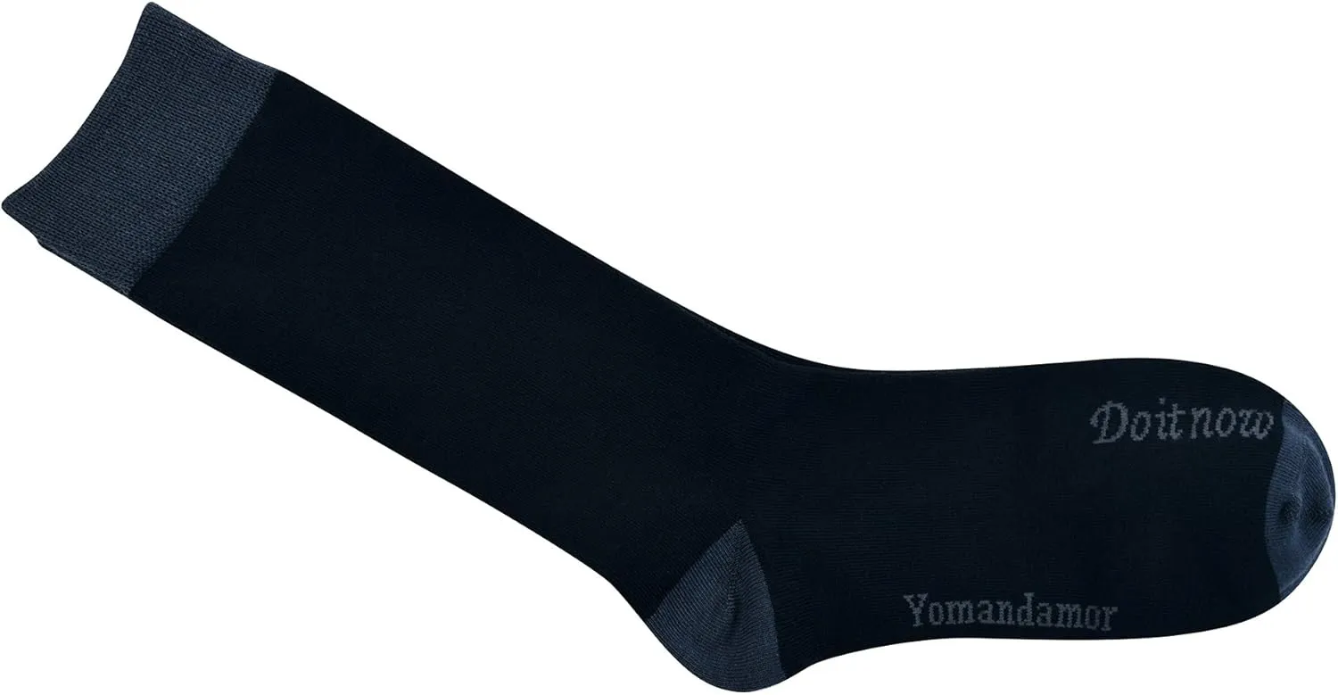 Yomandamor Men's Breathable Dress Crew Socks with Seamless Toe,5 Pairs L Size(Sock Size:10-13)