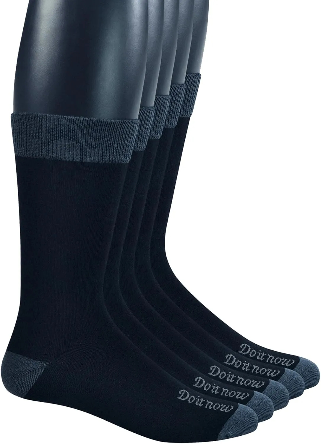 Yomandamor Men's Breathable Dress Crew Socks with Seamless Toe,5 Pairs L Size(Sock Size:10-13)