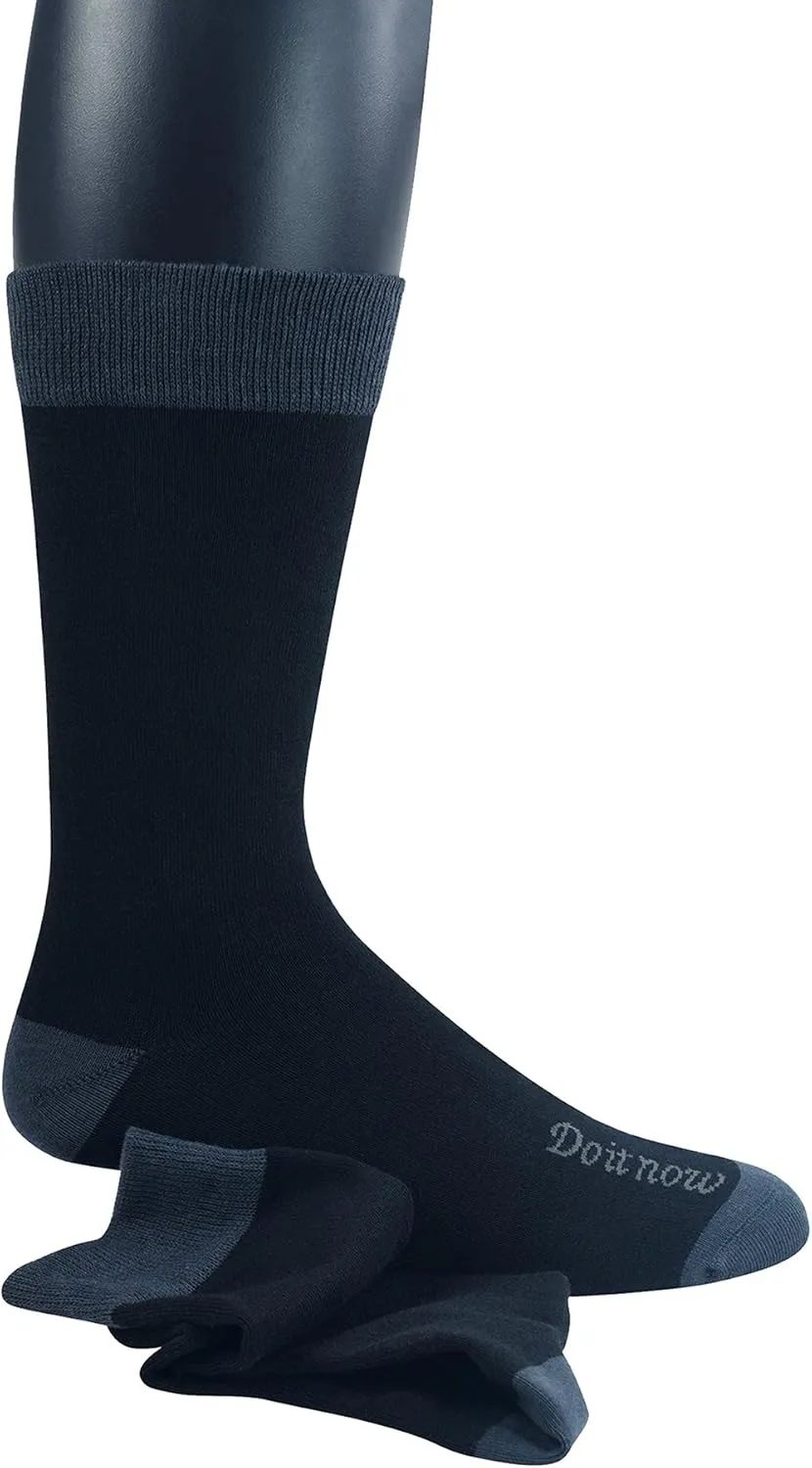 Yomandamor Men's Breathable Dress Crew Socks with Seamless Toe,5 Pairs L Size(Sock Size:10-13)