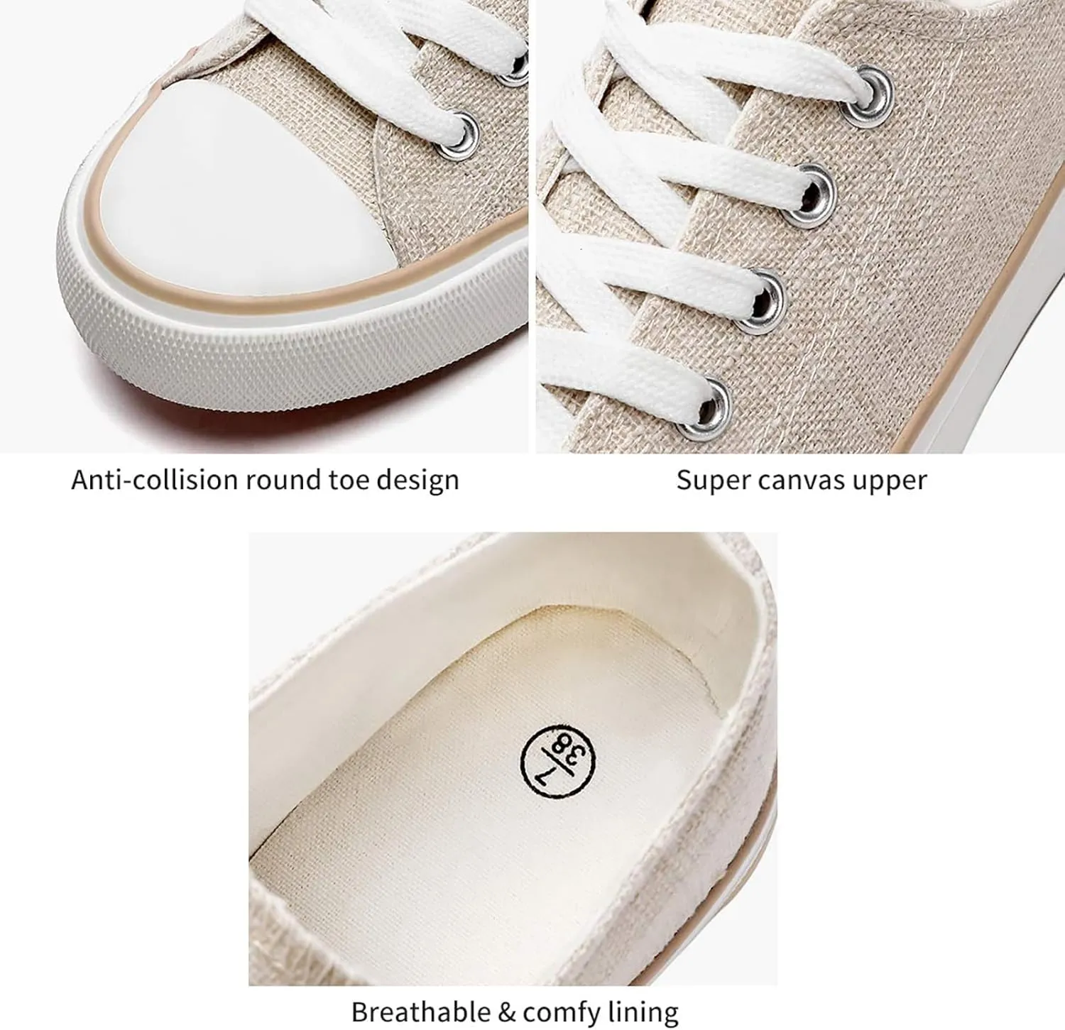 ZGR Women's Canvas Low Top Sneaker Lace-up Classic Casual Shoes for Women