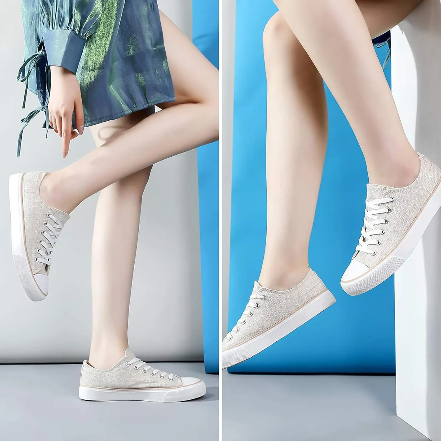 ZGR Women's Canvas Low Top Sneaker Lace-up Classic Casual Shoes for Women