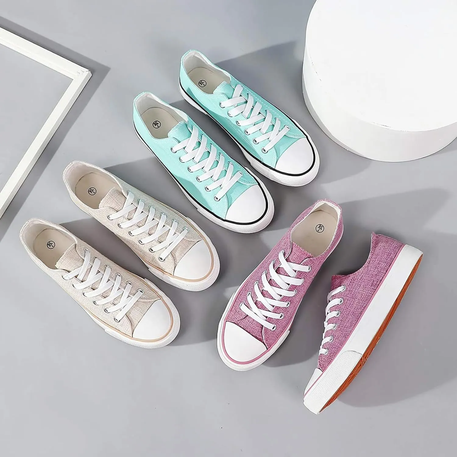 ZGR Women's Canvas Low Top Sneaker Lace-up Classic Casual Shoes for Women